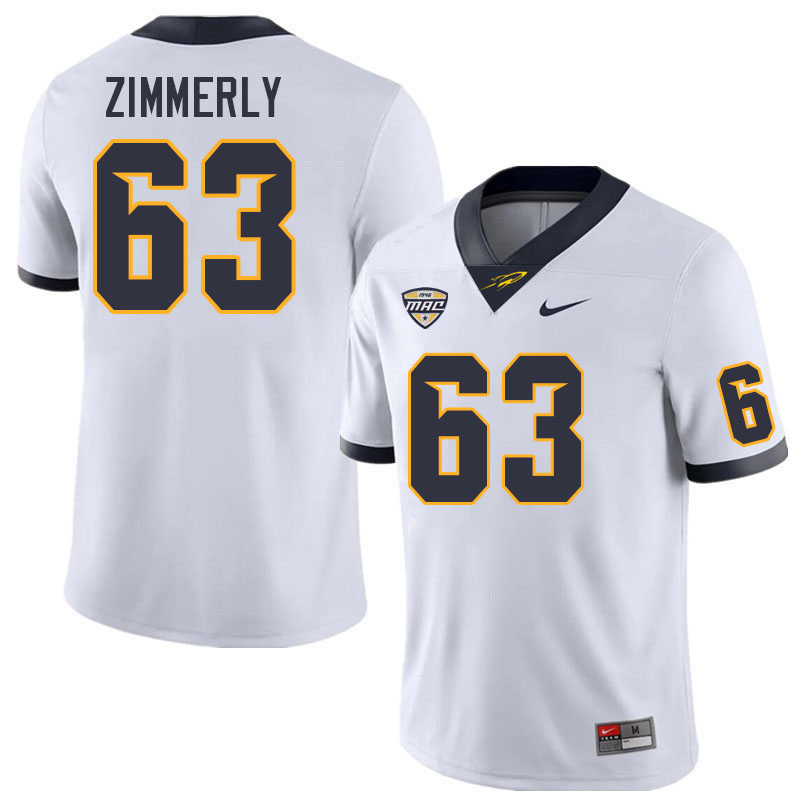 Toledo Rockets #63 Grant Zimmerly College Football Jerseys Stitched Sale-White
